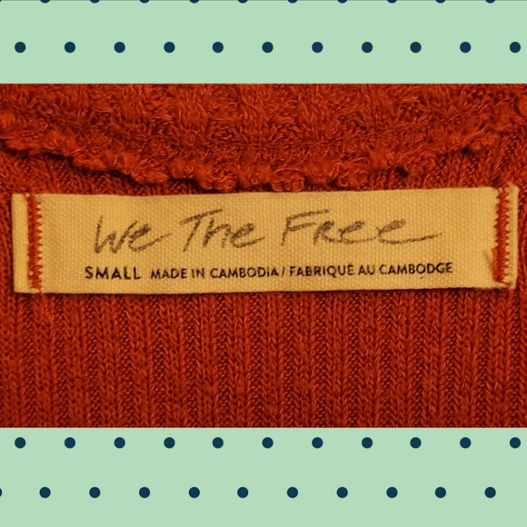 We The Free | Free People Flor De Mayo Tank Top Red Orange Scoop Neck Size S/M - Picture 6 of 9
